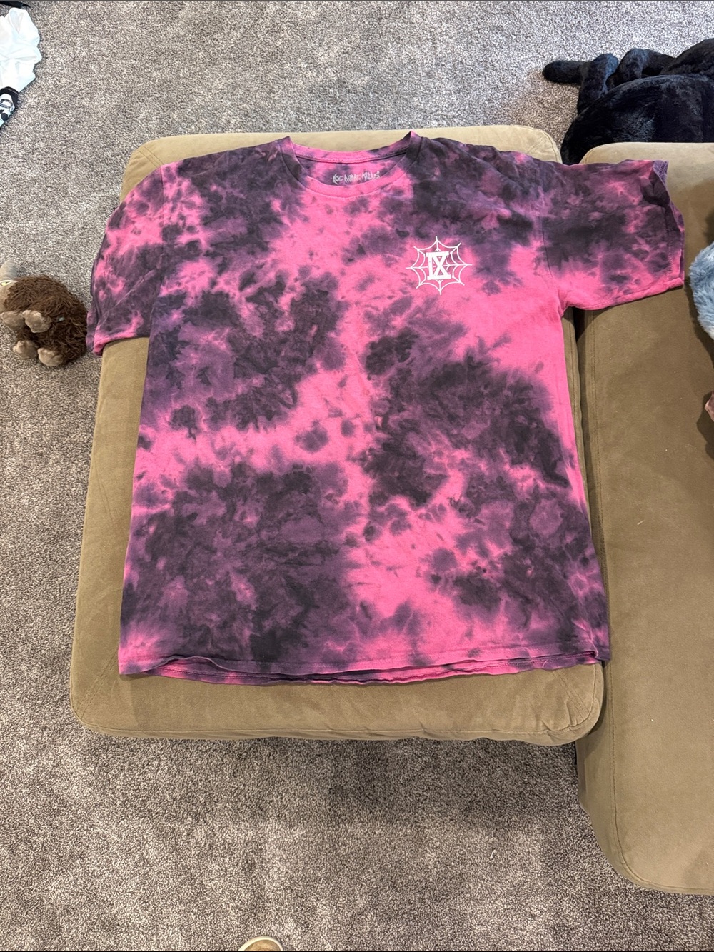 Tie-Dye Short Sleeve Ice Nine Kills Tee in Pink & Black
